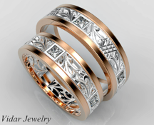 Princess Cut Diamond Matching Wedding Ring Set