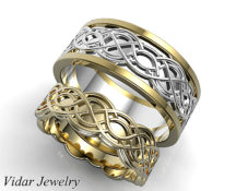 Unique Celtic Matching Wedding Ring Set