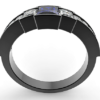 Black Gold Blue Sapphire wedding Ring For A Women