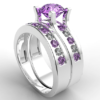 Amethyst Bridal Ring Set