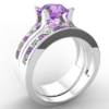 Amethyst Bridal Ring Set