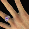 Vintage Amethyst Diamond Triple Wedding Ring Set