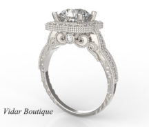 Diamond Engagement Ring Flower Unique Design