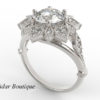 Diamond Flower Engagement Ring Unique Design By Vidar Jewelry