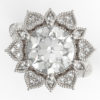 Diamond Flower Engagement Ring Unique Design By Vidar Jewelry