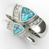 Trillion Aquamarine Matching Wedding Bands For His And Her