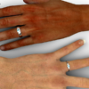 Trillion Aquamarine Matching Wedding Bands For His And Her