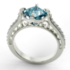 Princess Cut Swiss Blue Topaz Engagement Ring