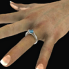 Princess Cut Swiss Blue Topaz Engagement Ring