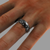 Hinged Wedding Band Black Gold Tire Tread Diamond Ring