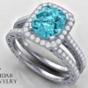 Tourmaline Diamond Engagement Ring Set