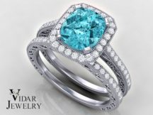 Tourmaline Diamond Engagement Ring Set