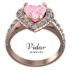 1.5 Carat Heart Shape Pink Sapphire Engagement Ring