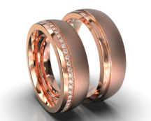 Rose Gold Two Texture Matching Bands