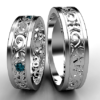 Unique Blue Diamond Matching Wedding Bands His And Hers