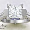 18K Princess Diamond Handcuff Engagement Ring