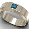 Blue Diamond White Gold Ring