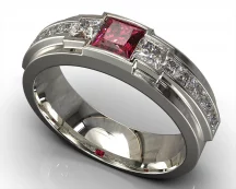 Ruby Diamond Tapered Ring