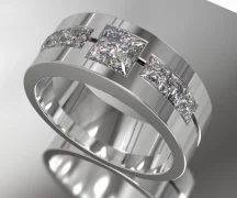 Diamond Vintage Style White Gold Ring