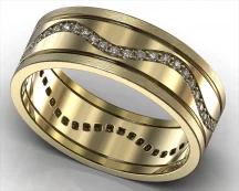 Brushed Gold Trail Diamond Ring