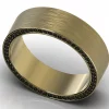 Brushed Gold Black Diamond Side Ring