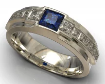 White Gold Sapphire Diamond Ring