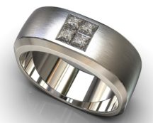 Brushed White Gold Invisible Diamond Ring