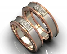 Rose Gold White Gold Diamond Matching Rings