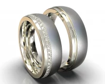 White Gold Two Texture Matching Bands