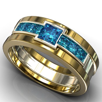 Men's Blue Diamond Rings