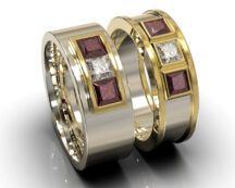 His And His Ruby Wedding Band