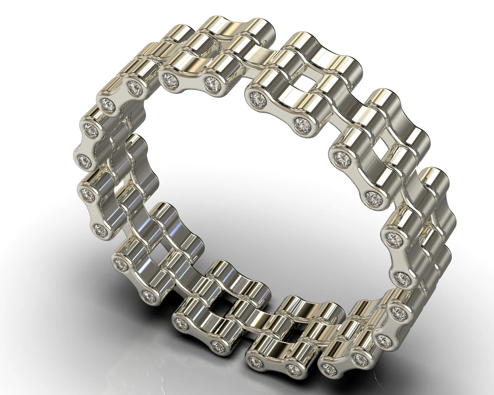 Black Clover Triple Chain 18K Rose Gold Stainless Steel Bracelet for Women