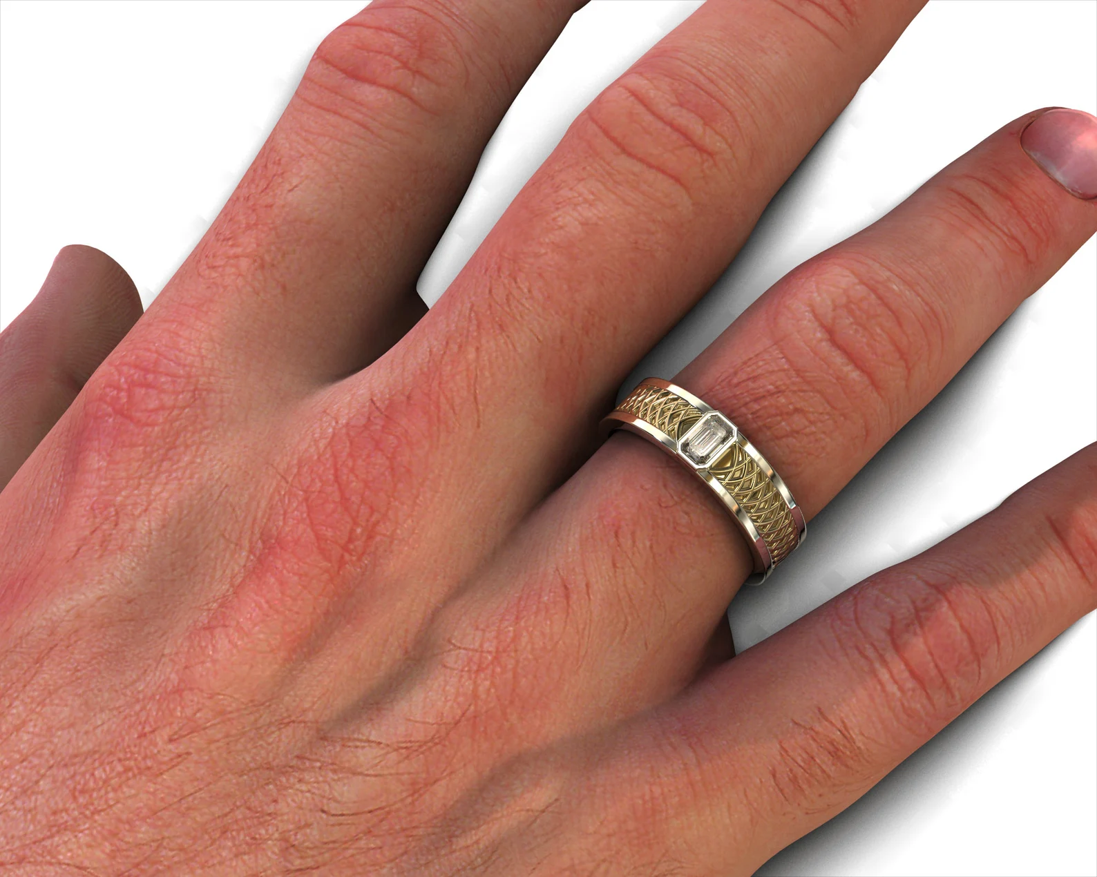 Versnel Vermindering enkel en alleen Two Tone Gold Diamond Men's Wedding Band - Engraved Wedding Ring - Thoreau  Ring - Vidar Jewelry - Unique Custom Engagement And Wedding Rings