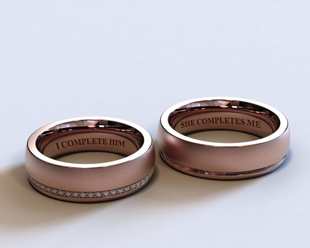 engraved wedding bands his and hers