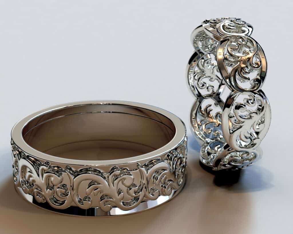 white gold his and hers wedding ring sets