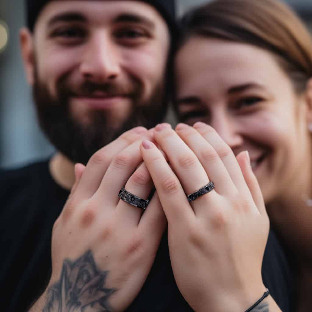 Gothic Matching Wedding Bands his and hers