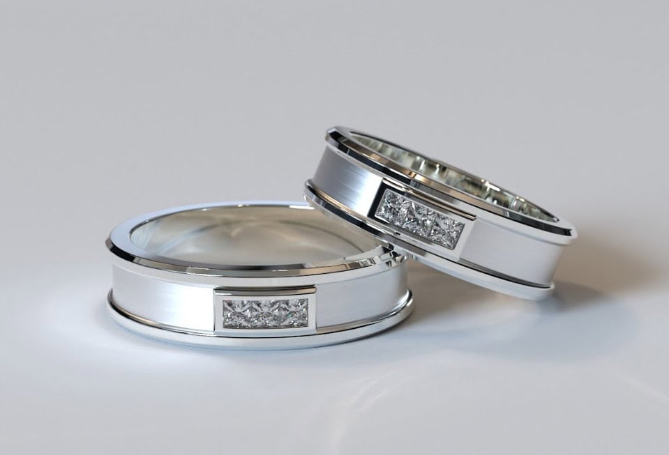 A perfect pair of white gold rings